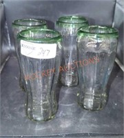 Lot of 4 hand blown drinking glasses