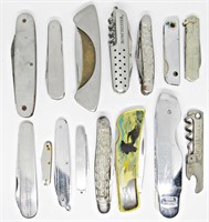 (15) Vintage Silver Tone Pocket Knives