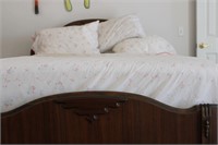 Antique art deco double bed and mattress set