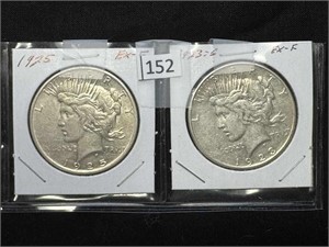 (2) 1923 S, 1925 Peace Dollar