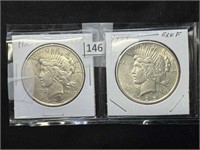 (2) 1923, 1925 Peace Dollar