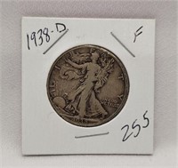 1938-D Half Dollar F