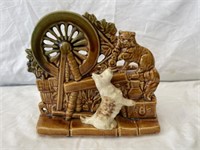 Vintage McCoy Spinning Wheel Planter
