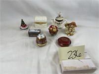 Collection of 8 pill boxes(2 Limoges)
