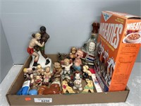(20+) BOXING FIGURINES AND REDSKIN WHEATIES