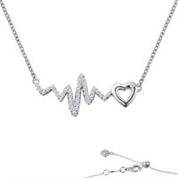 Sterling Silver Simulated Diamond Necklace