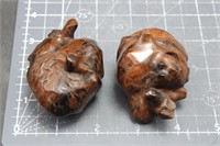 2, Large Mahogany Obsidian Anatomical Hearts, 9oz