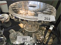GREAT VINTAGE GLASS CAKE STAND