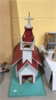Homemade wooden church 24 inches tall by 23 x 11
