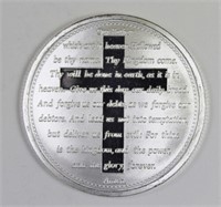 1 OZ .999 THE LORD'S PRAYER SILVER ROUND