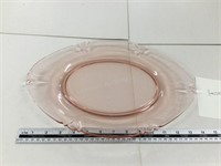 Heisey pink glass platter