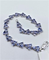 STERLING SILVER 7.2CTS TANZANITE BRACELET