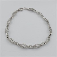 STERLING SILVER DIAMOND BRACELET