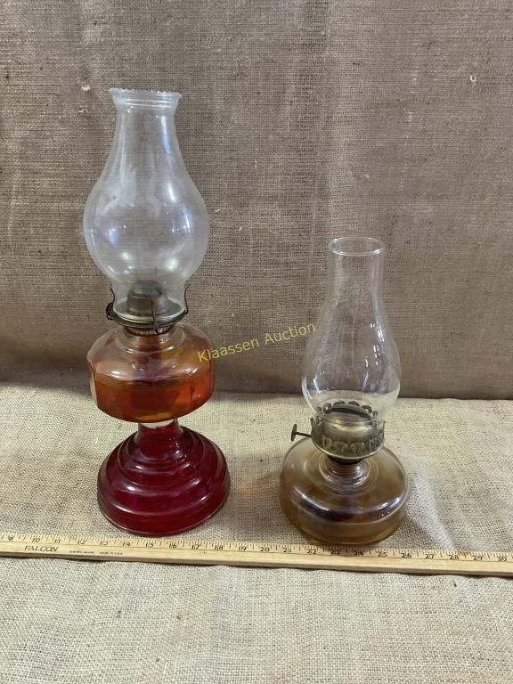 2 vintage oil lamps, NO SHIPPING