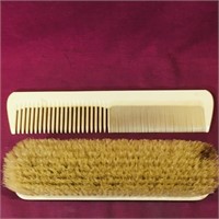 French Ivory Brush & Comb Set (Vintage)