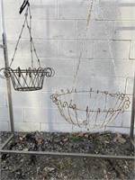 Pair of Vintage Metal Hanging Baskets