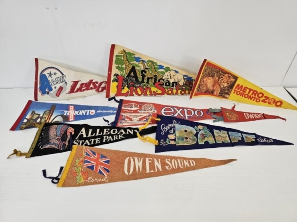 9 SOUVINIER PENNANTS