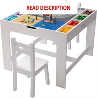 Kids 2 in 1 Play Table & Chairs w/ Storage