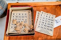 Box of Vintage Bingo Cards & Pcs.