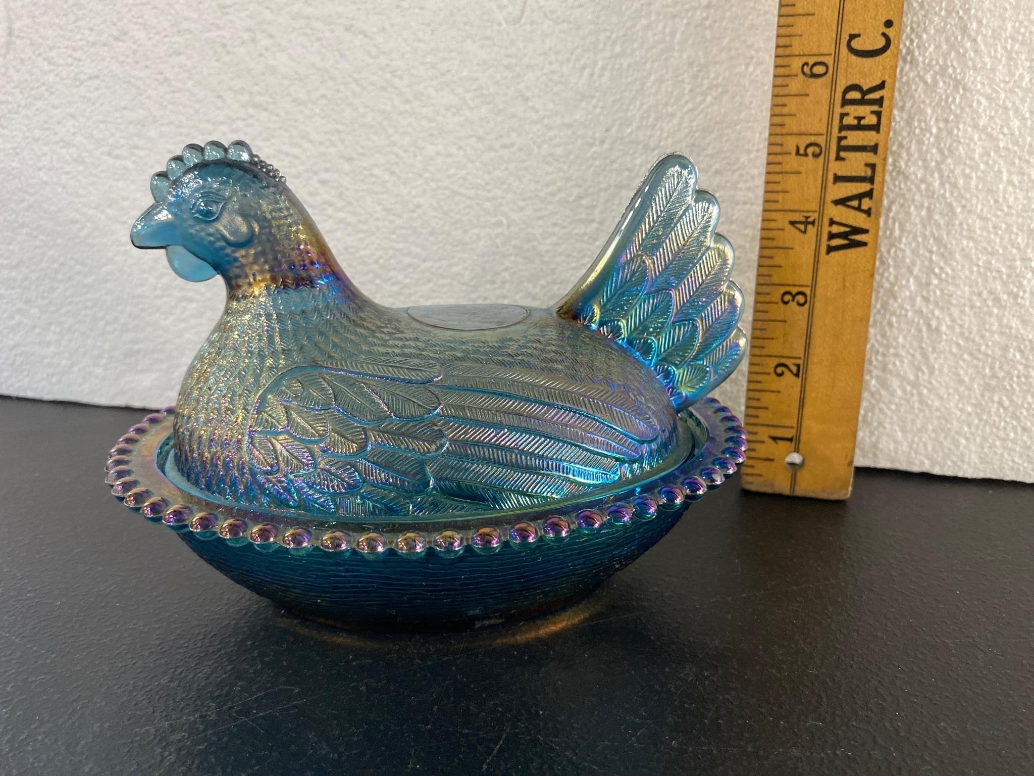 Carnival Glass Hen on a Nest