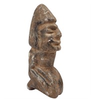 Pre Colombian Huastec Stone Of A Kneeling Figure