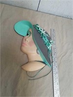 Decorative ceramic wall hanging lady with hat