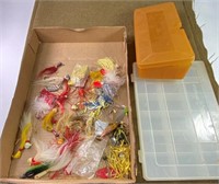 Spinner Baits & 2 Plastic Tackle Boxes