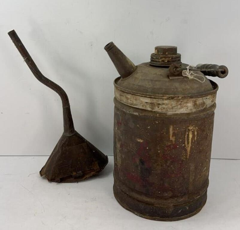 VINTAGE GAS CAN & FUNNEL