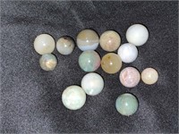 VTG Agate Marbles of Varying Sizes