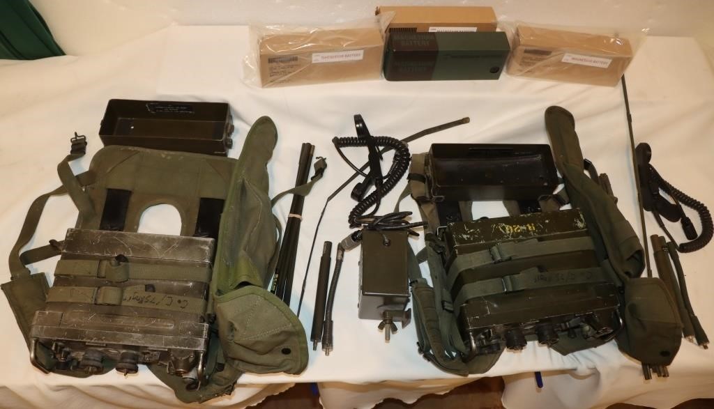 2 Complete AN/PRC-25 Military Radio Sets as Issued