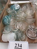 Flat Full of Assorted Glass Canning Jar Lids
