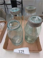 4 Half-Gallon Mason's Improved Jars