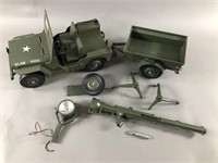 Vtg GI Joe Jeep & Trailer w/ Accs