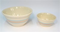 Pair of ovenware mixing bowls, 12" and 8"
