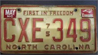 Antique 1975 NC license plate