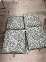 Two Outdoor Chair Cushions, Green Floral