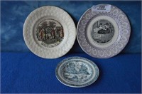 Three Antique China Plate