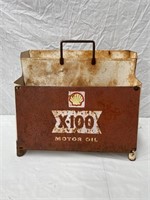 Original Shell X-100 oil bottle rack