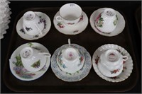 6 ASSORTED CUPS AND SAUCERS