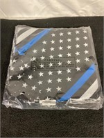 C8) 12 thin blue line American flag bandannas