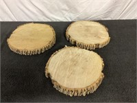 C8) 3 wood crafting circles each measures