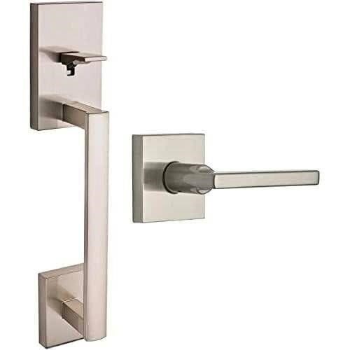 Weiser Satin Nickel Front Door Lock and Handle Set