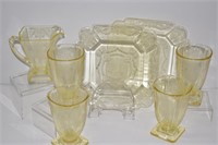 Indiana Glass Yellow Lorain Depression Glass - 7pc