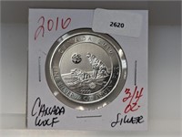 2016 3/4oz .999 Silv Canada Wolf $2