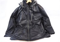 Leather 4XL Men's Fur Lined Mid Length Jacket