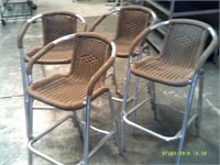 Lot of 4 Aluminum Patio Bar Height Chairs