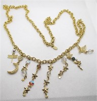 Kirks Folly 34" Necklace w/Stars, Crystals, Fairy,