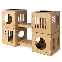 Navaris Modular Cardboard Cat House - DIY Corruga