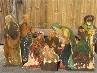 Vintage Christmas Freestanding Nativity Yard Set