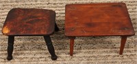 PAIR SMALL WOODEN STEP STOOLS